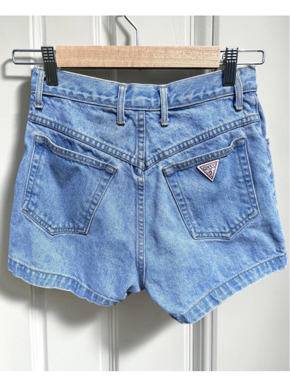 GUESS Blue Denim High-Rise Jean Shorts